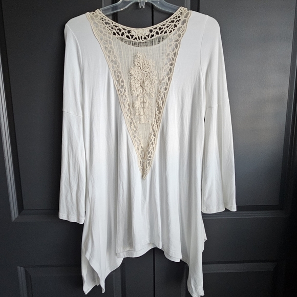 Altard State Women's Crochet Detail Boho Tunic Top Sz Med - Picture 3 of 5